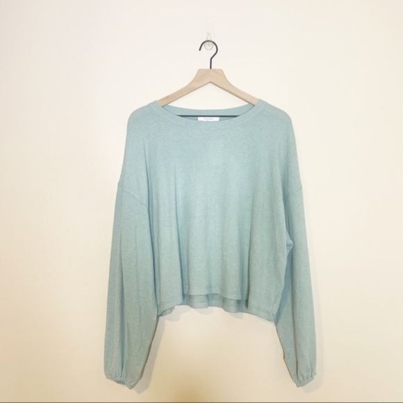 NWT Elodie Mint Brushed Knit Long Sleeve Crewneck Top Large - Picture 2 of 11